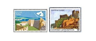 Το κάστρο Μυτιλήνης σε γραμματόσημα