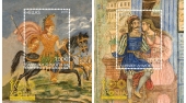 Ο Ερωτόκριτος και η Αρετούσα Ζωγραφικό θέμα από τον ανατολικό τοίχο του δωματίου Ι Ο Μέγας Αλέξανδρος Αποτοιχισμένη τοιχογραφία τελαρωμένη σε πλαίσιο αλουμινίου. 