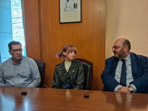 Από την επίσκεψη της Όλγας Φιασκάς στον Δήμαρχο Δυτικής Λέσβου, Ταξιάρχης Βέρρος