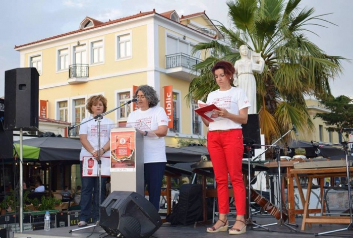 Οι ακούραστες αιμοδότριες του Συλλόγου Εθελοντών Αιμοδοτών Μυτιλήνης. Από αριστερά: Αφροδίτη Γιαννέλλη, Μαρία Ζερβού και Μαρίνα Σταμάτη