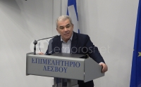 O πρόεδρος του Επιμελητηρίου Λέσβου, Βαγγέλης Μυρσινιάς 