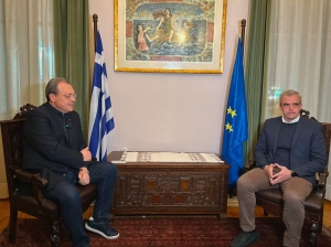 Από την συνάντηση του προέδρου του ΣΥΡΙΖΑ Σ. Φάμελλου με τον Δήμαρχο Μυτιλήνης Π. Χριστόφα