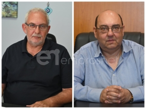 O Δήμαρχος Δυτικής Λέσβου, Ταξιάρχης Βέρρος και ο πρόεδρος της ΔΕΥΑΛ, Παναγιώτης Βάλεσης 
